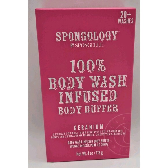 Spongelle Spongology Body Wash Infused Body Buffer Geranium 4oz NEW 20+ Washes - Picture 1 of 3